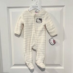 HELLO KITTY Baby Clothes Long Sleeve Off White Footie 6‎ Months NEW with Tag